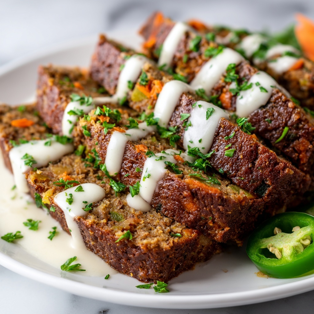 Smoky Jalapeño Popper Meatloaf with Creamy Ranch Drizzle Recipe - Recipe Image