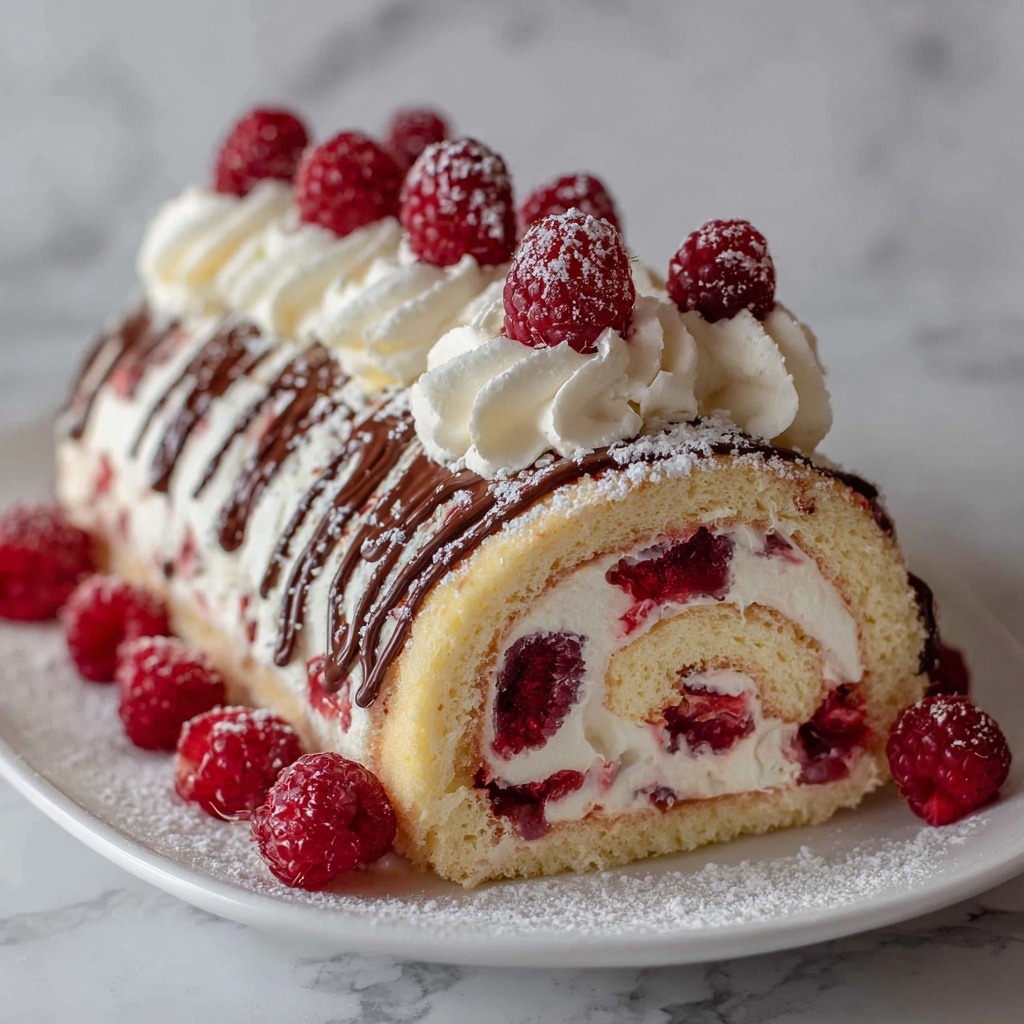 Raspberry White Chocolate Cake Roll Recipe - Recipe Image