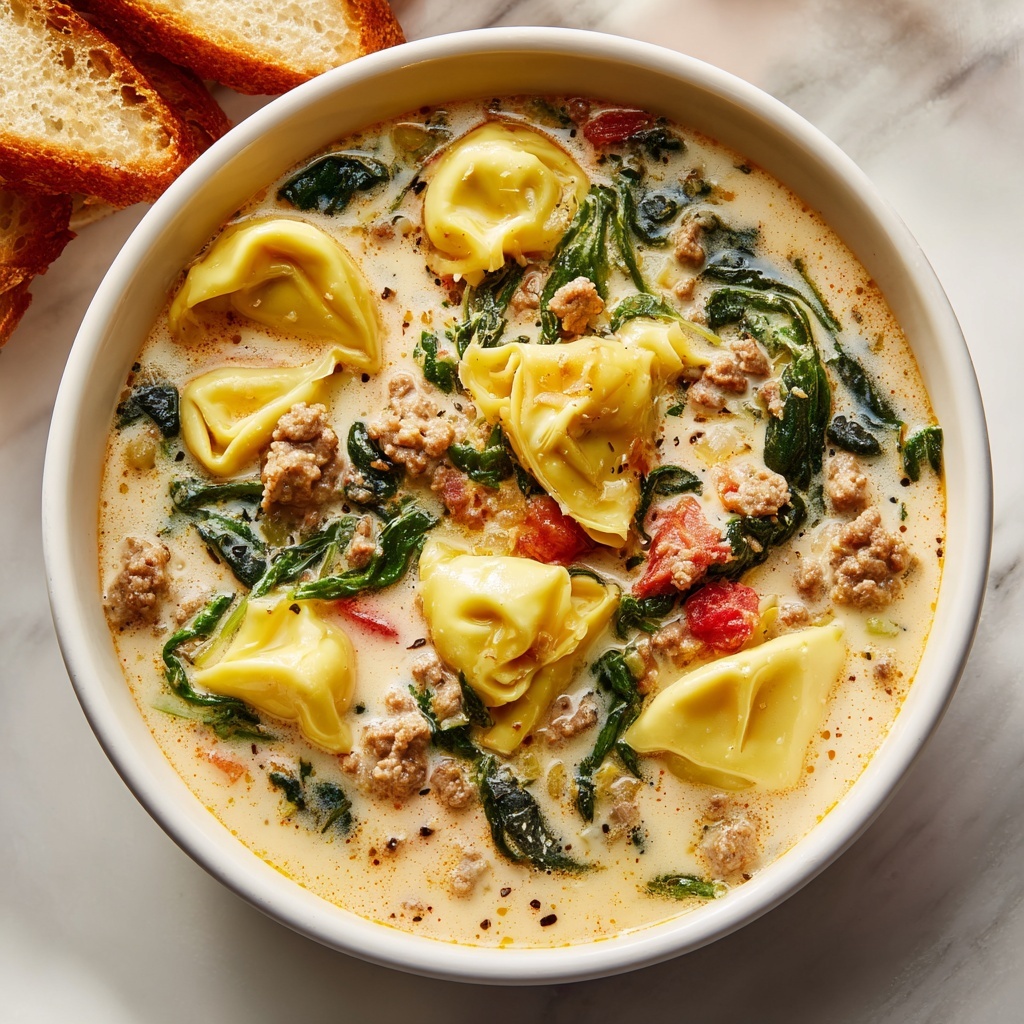 Spicy Sausage and Tortellini Soup Recipe - Recipe Image