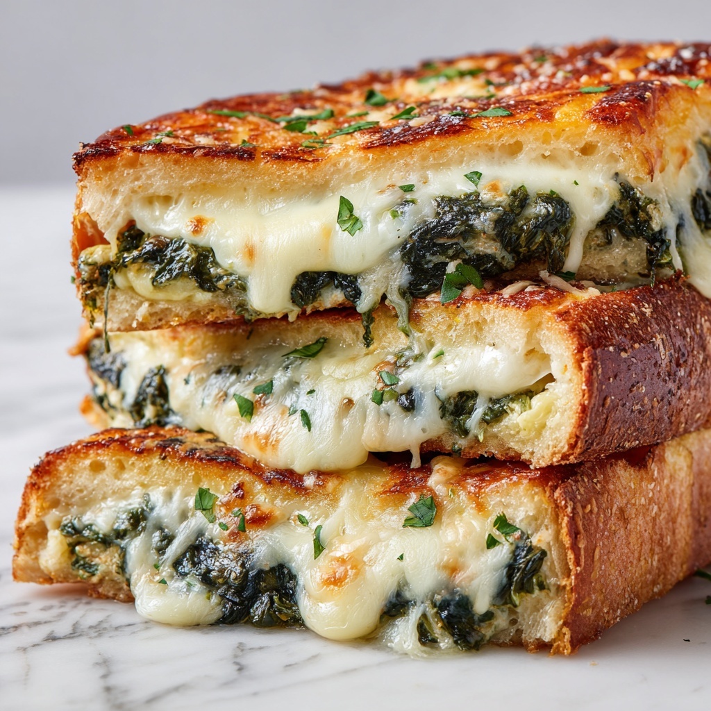 Cheesy Spinach Stuffed Bread Recipe - Recipe Image