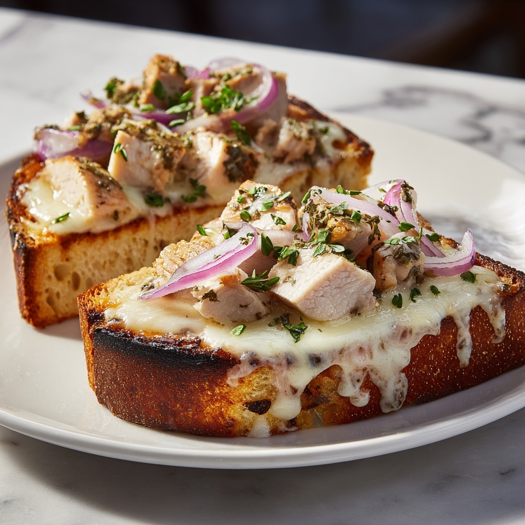 French Bread Chicken Alfredo Pizza Recipe - Recipe Image