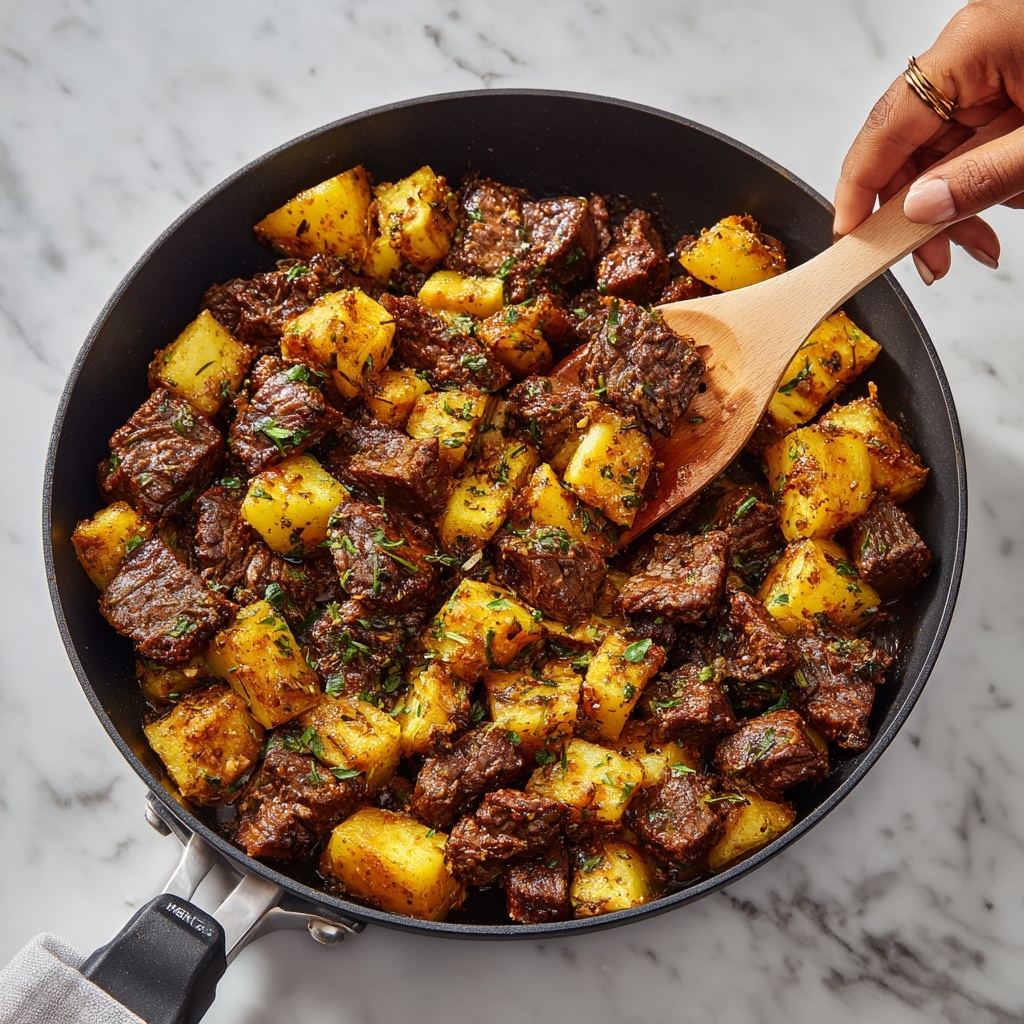 Garlic Butter Steak Bites and Potatoes Recipe - Recipe Image