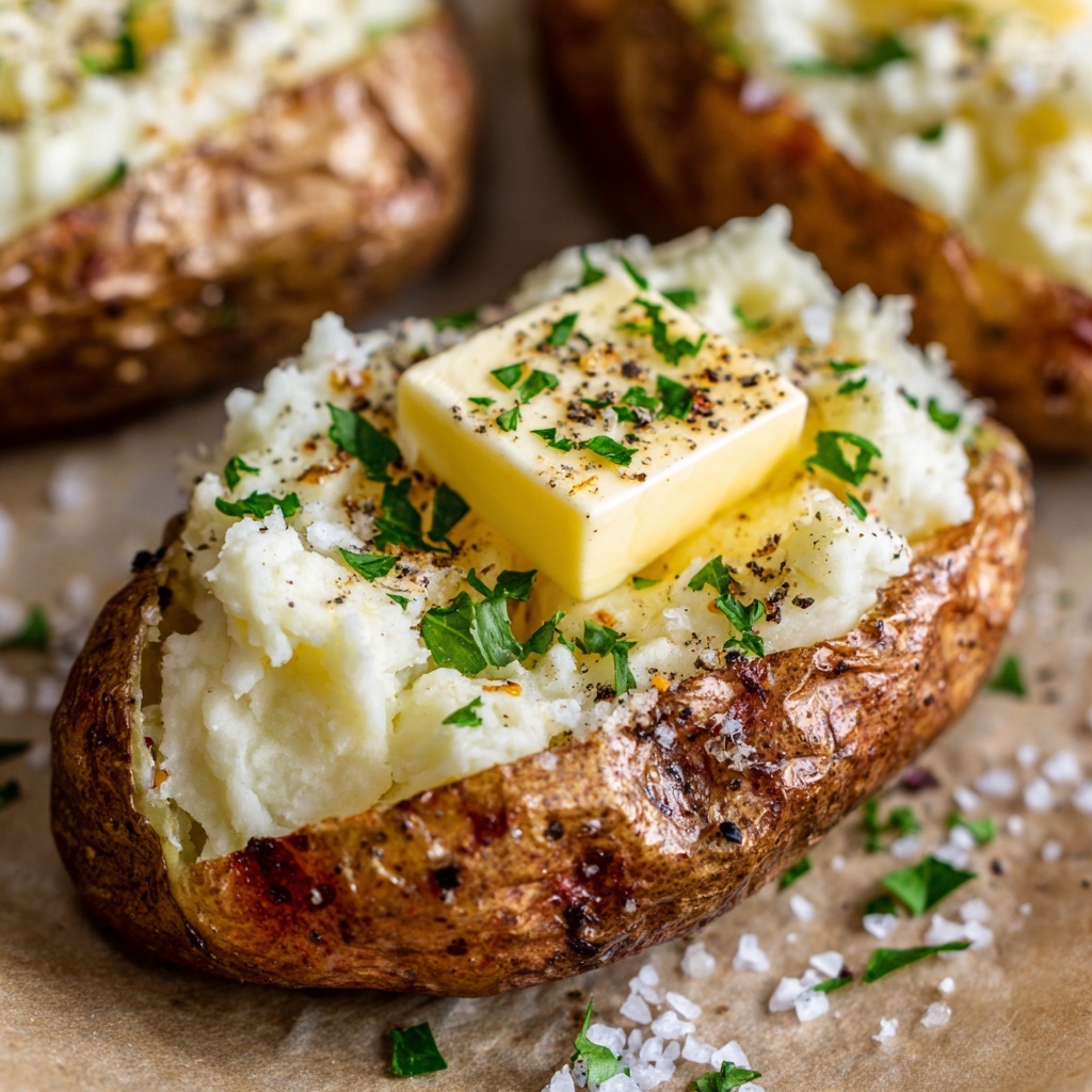 Crispy Baked Potato with Toppings Recipe - Recipe Image