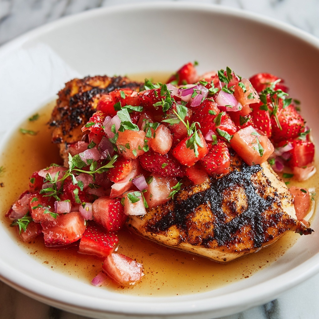 Cilantro Lime Grilled Chicken with Strawberry Salsa Recipe - Recipe Image