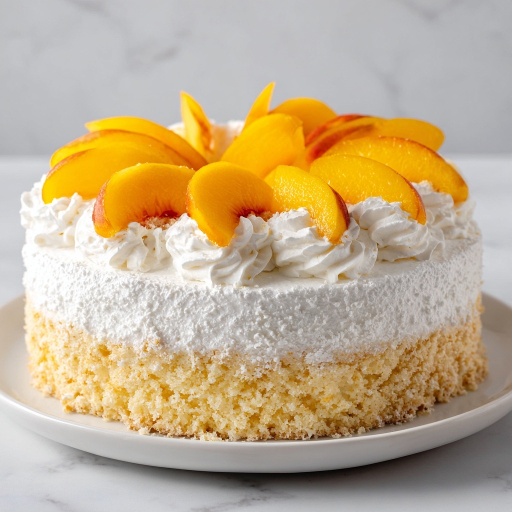 Peach Cake with Creamy Vanilla Glaze Recipe - Recipe Image