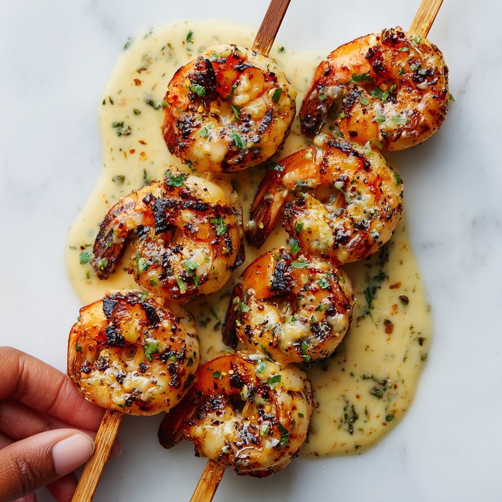 Grilled Shrimp Skewers with Garlic Butter Sauce Recipe - Recipe Image