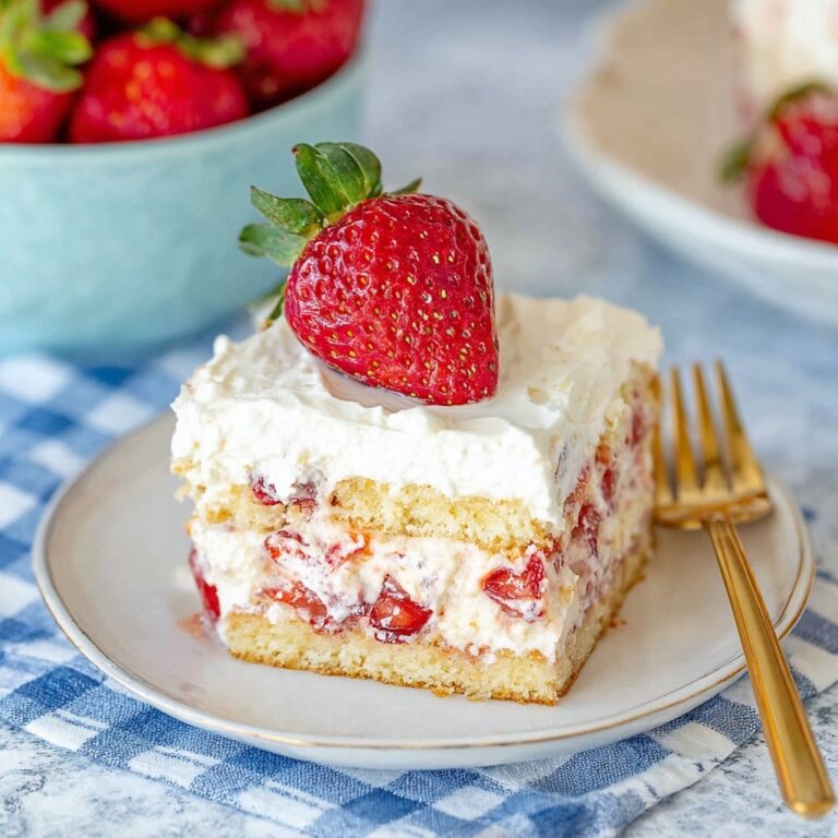 Strawberries and Cream Eclair Cake Recipe