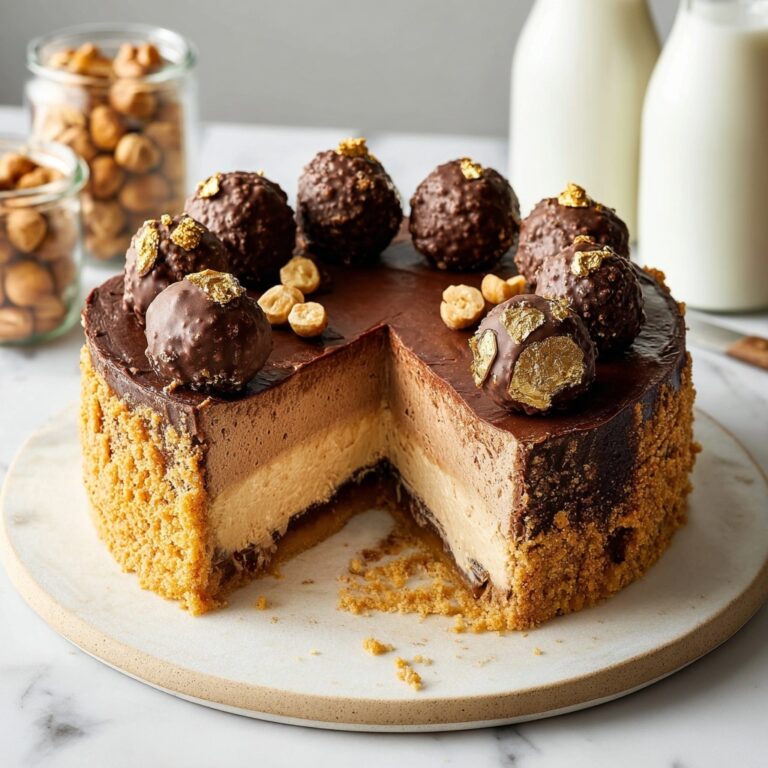No-Bake Vegan Ferrero Rocher Cheesecake Recipe