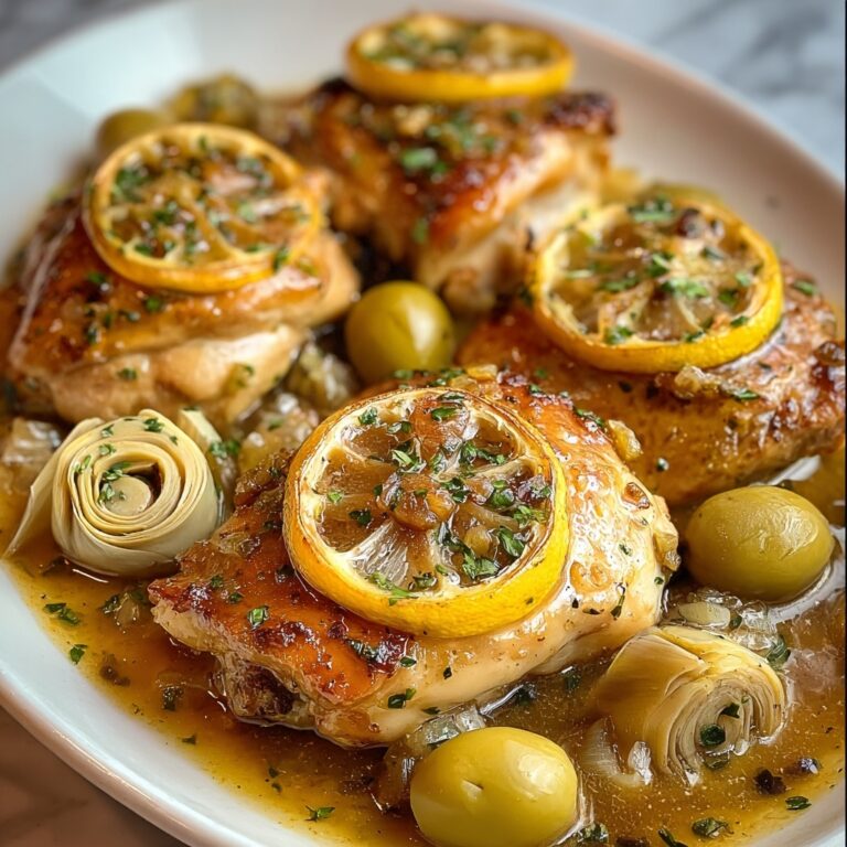 Mediterranean Lemon Chicken with Artichokes & Olives Recipe