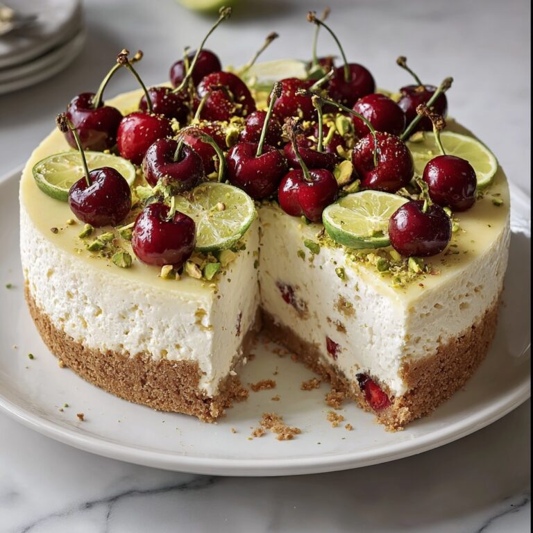 Lemon-Lime Cherry Pistachio Cheesecake Recipe