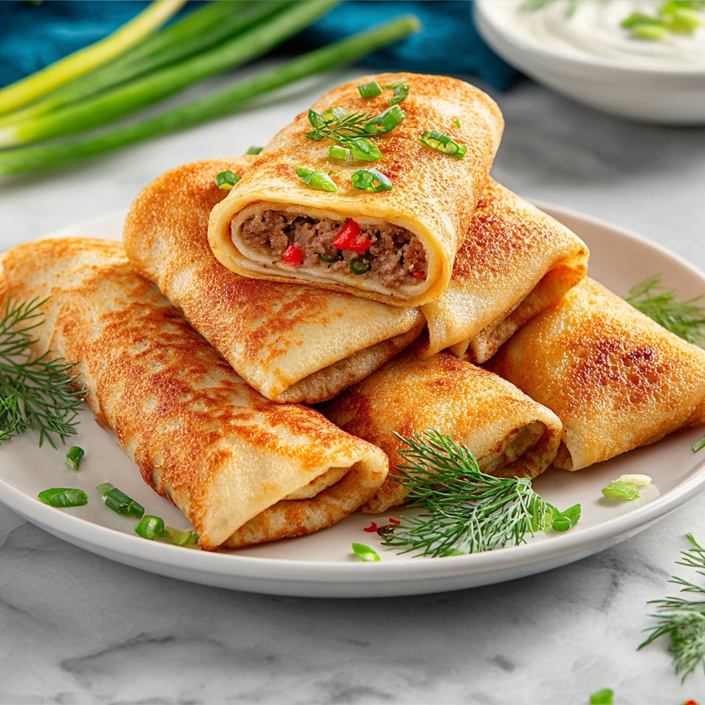 Russian Blini Stuffed Pancakes Recipe - Recipe Image