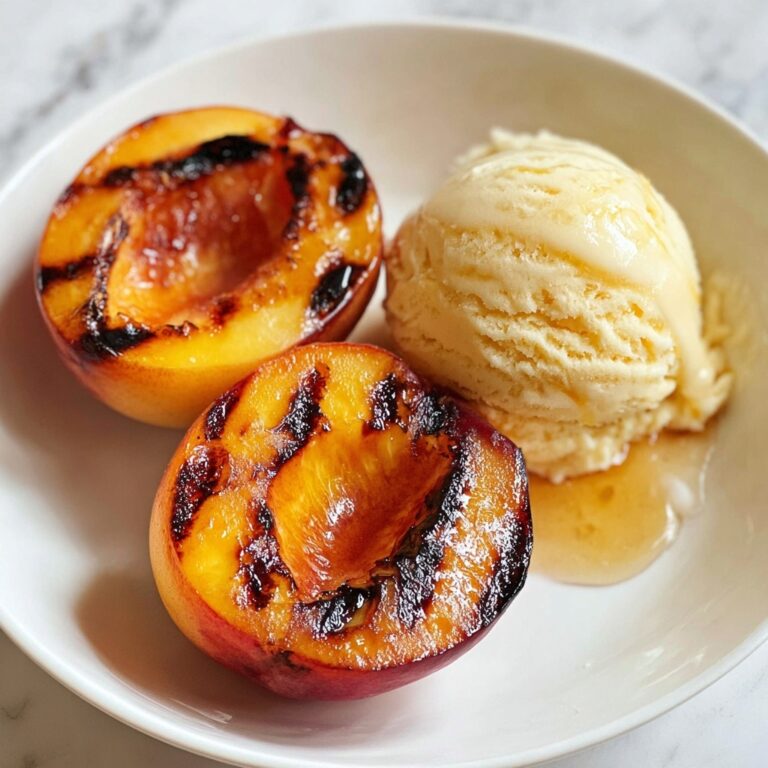 Grilled Peaches with Vanilla Ice Cream Recipe