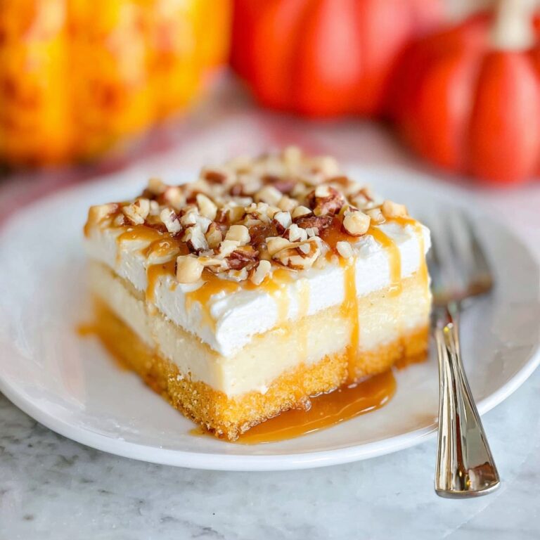 Pumpkin Poke Cake with Caramel and Toffee Recipe