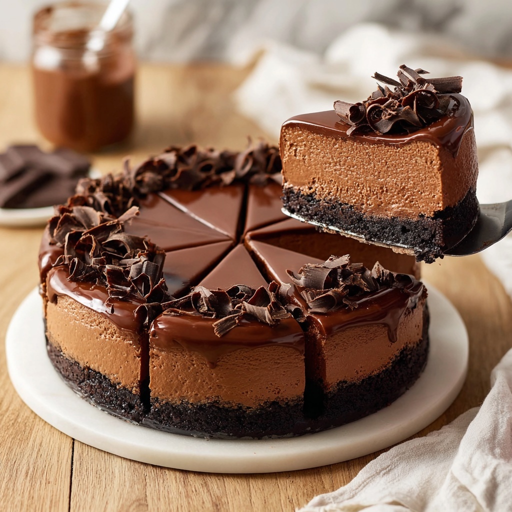 Vegan Chocolate Cheesecake (No Bake, Nut Free) Recipe - Recipe Image