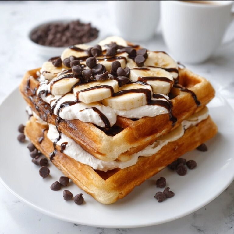 Waffles with Filling and Chocolate Glaze Recipe