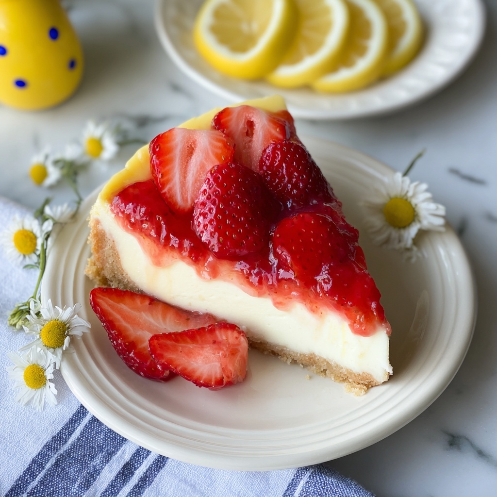 Easy Strawberry Lemon Cheesecake Recipe - Recipe Image