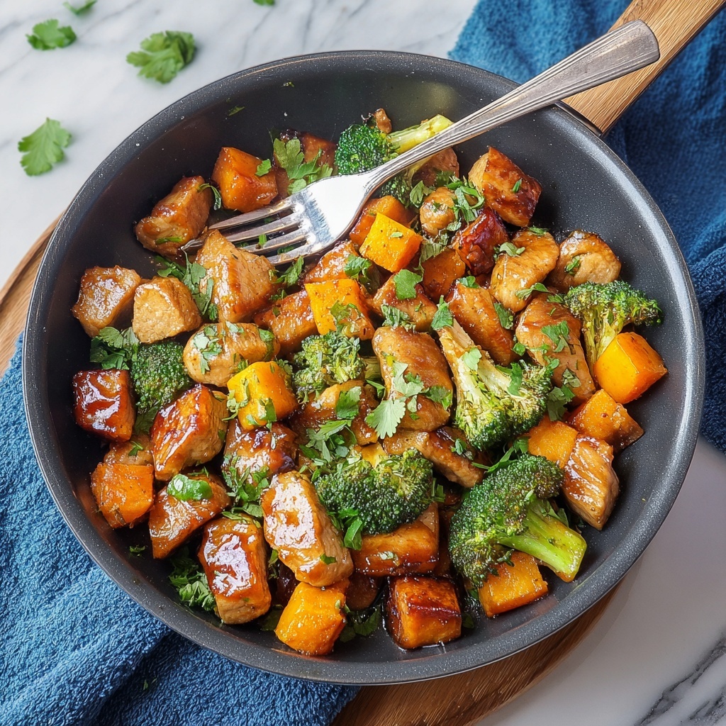 One-Pan Honey BBQ Chicken & Sweet Potatoes Recipe - Recipe Image
