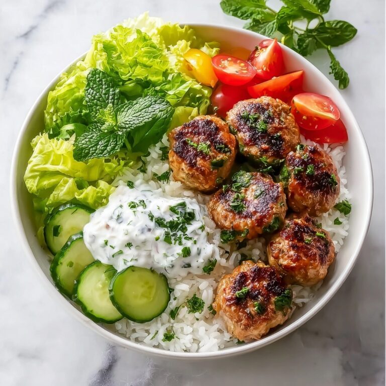 Greek Chicken Meatballs with Tzatziki and Fresh Vegetables Recipe