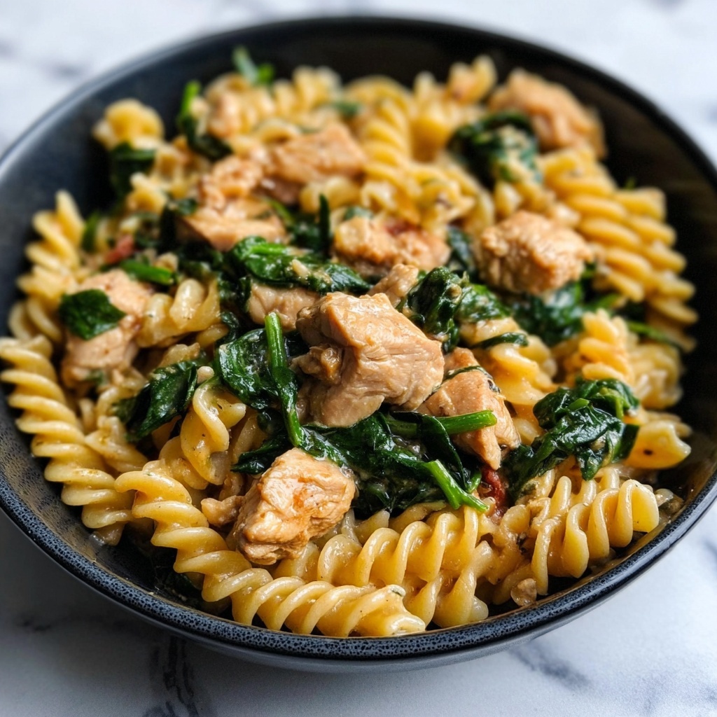 Spicy Tuna Spinach Pasta Recipe - Recipe Image