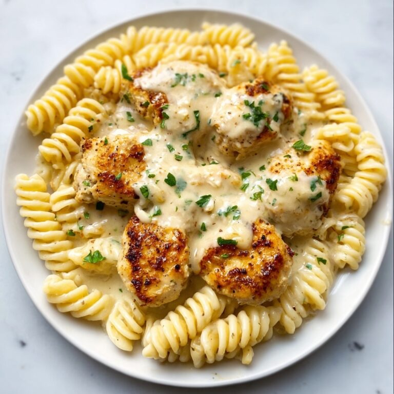 Creamy Garlic Butter Chicken Rotini in Parmesan Sauce Recipe