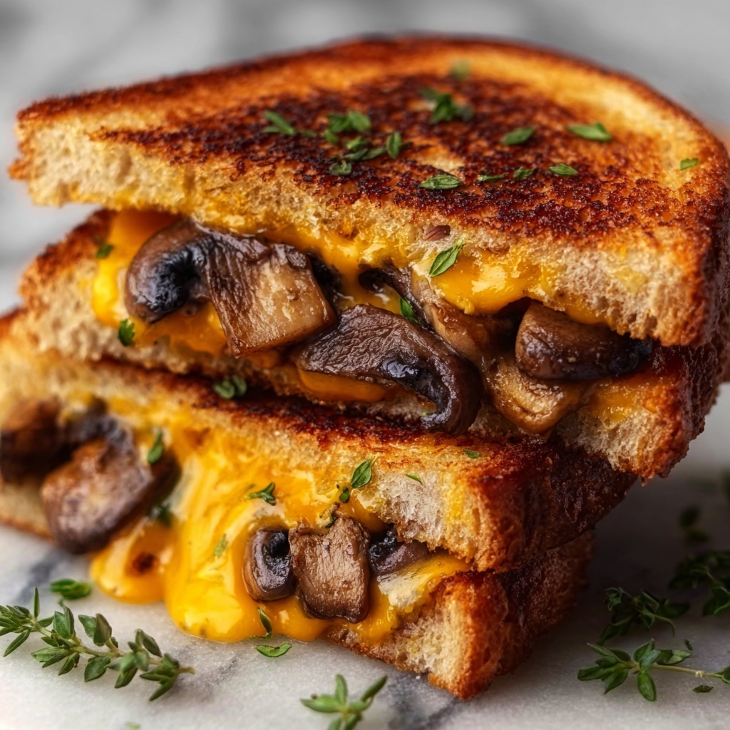 Garlic Mushroom Grilled Cheese Recipe - Recipe Image