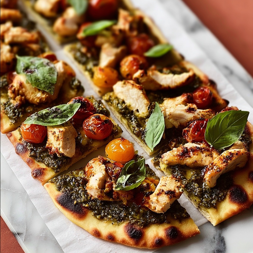 Pesto Chicken Flatbread Recipe - Recipe Image