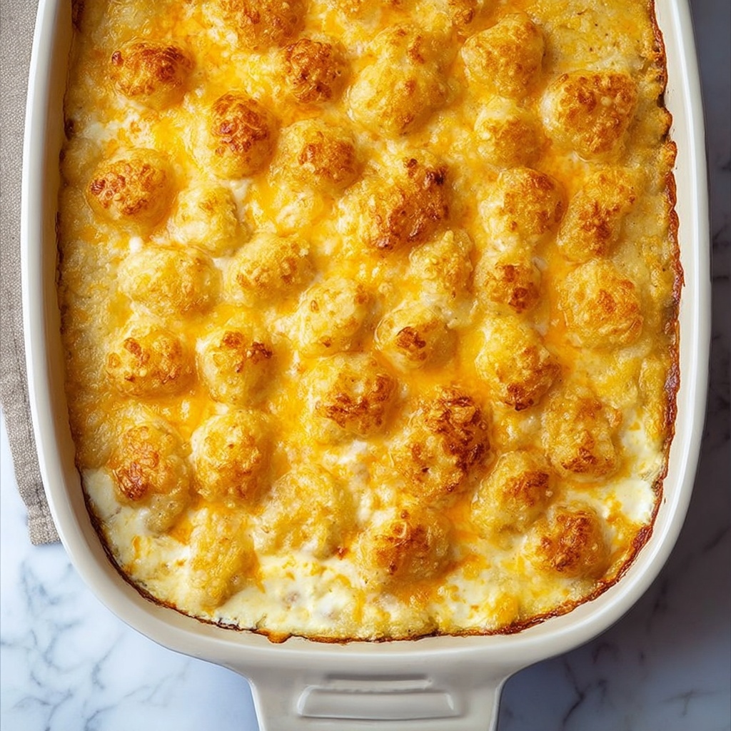 French Onion Tater Tot Casserole Recipe - Recipe Image