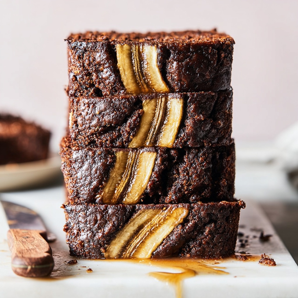 Vegan Chocolate Banana Bread Recipe - Recipe Image