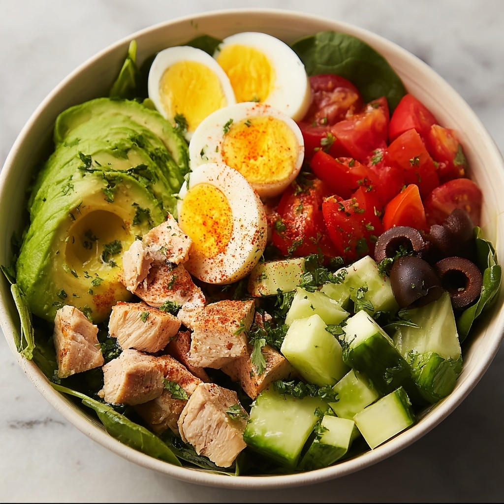 High-Protein Avocado Chicken Salad with Egg Recipe - Recipe Image