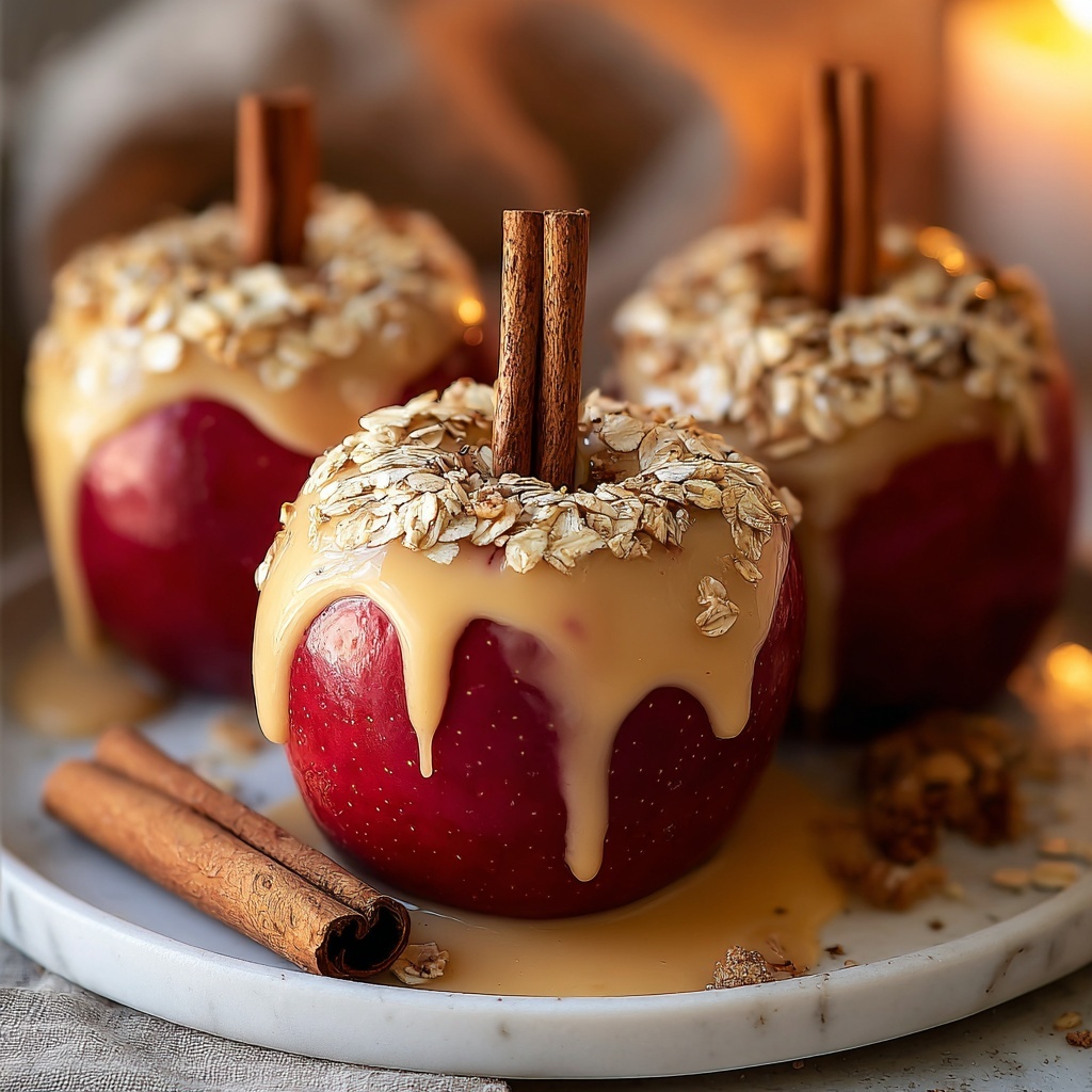 Cinnamon Oatmeal Stuffed Apples with Vanilla Custard Sauce Recipe - Recipe Image