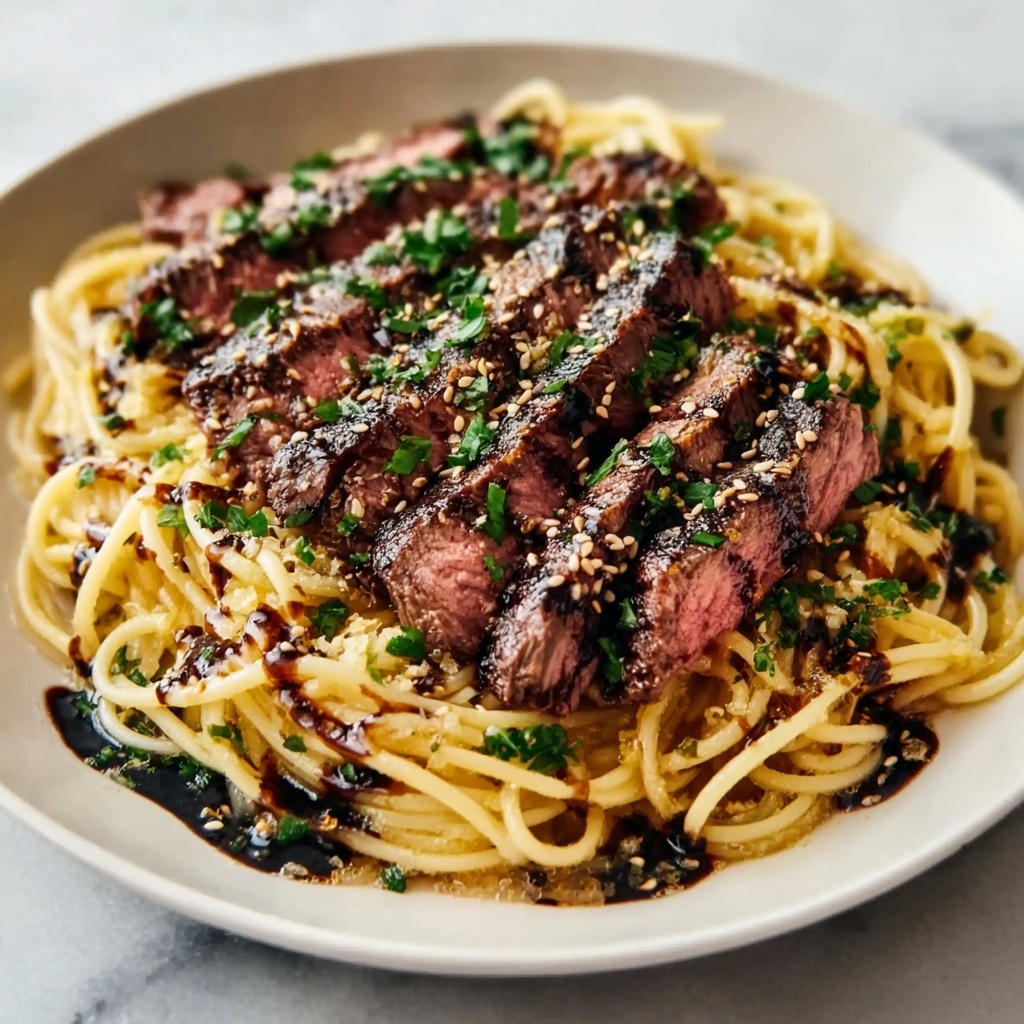 Garlic Butter Steak Lightning Noodles Recipe - Recipe Image