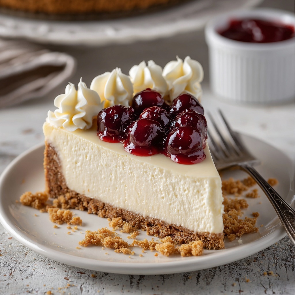 Classic Cheesecakewith Fresh Berries and Powdered Sugar Recipe - Recipe Image