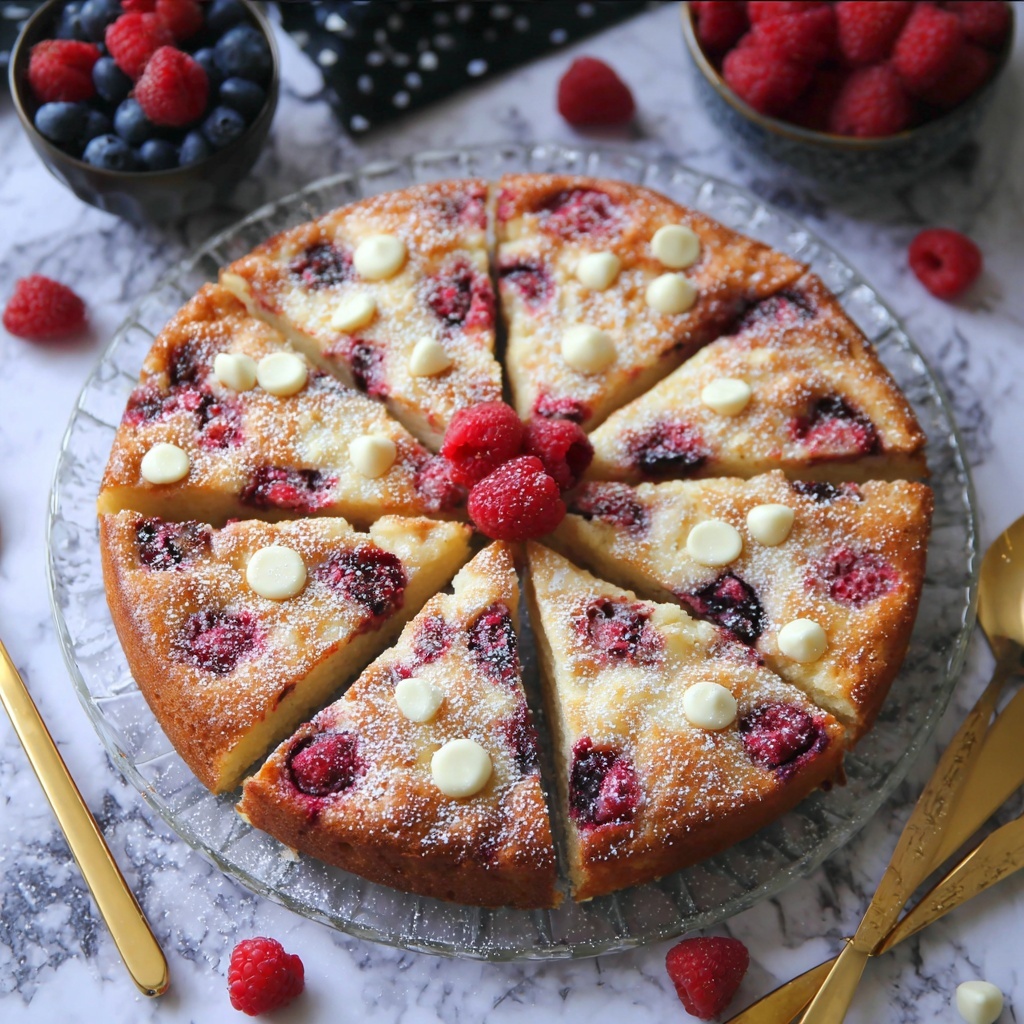 White Chocolate Chip Raspberry Cake Recipe - Recipe Image