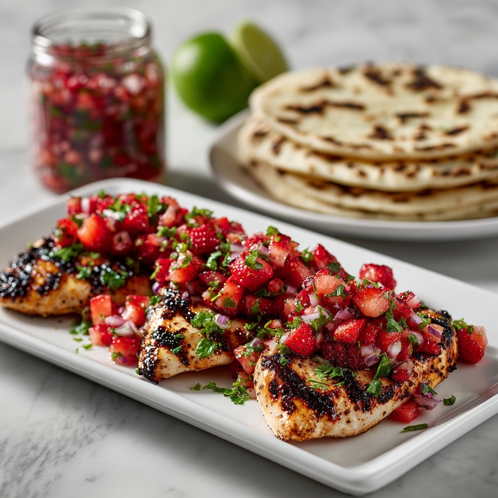 Cilantro Lime Grilled Chicken with Strawberry-Jalapeño Salsa Recipe - Recipe Image