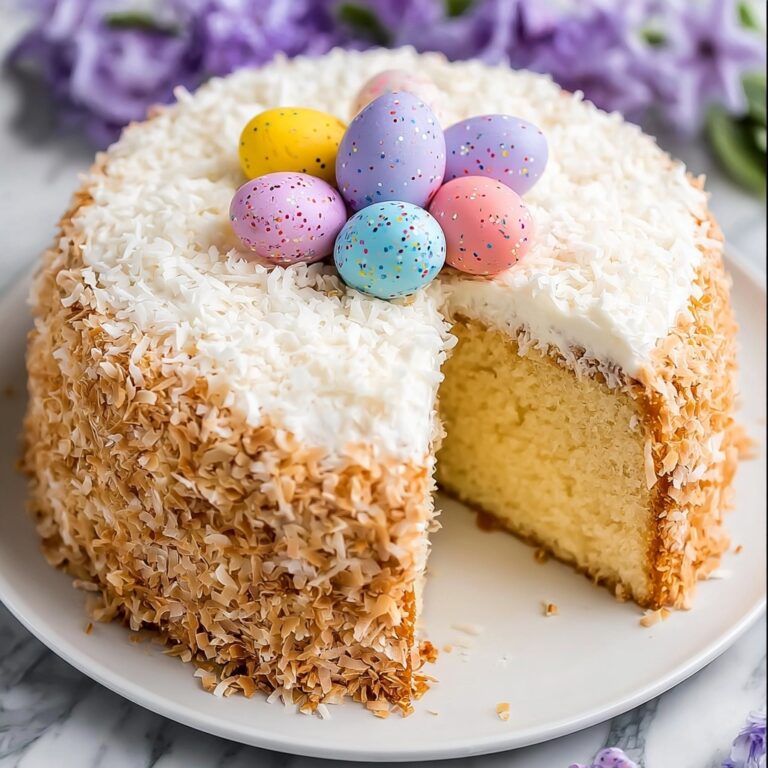 Lemon Coconut Easter Cake with Chocolate Eggs Recipe