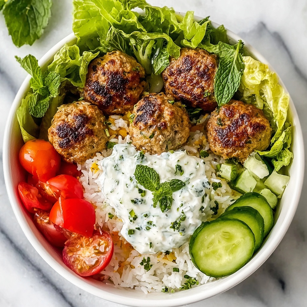 Greek Chicken Meatballs with Tzatziki and Fresh Vegetables Recipe - Recipe Image