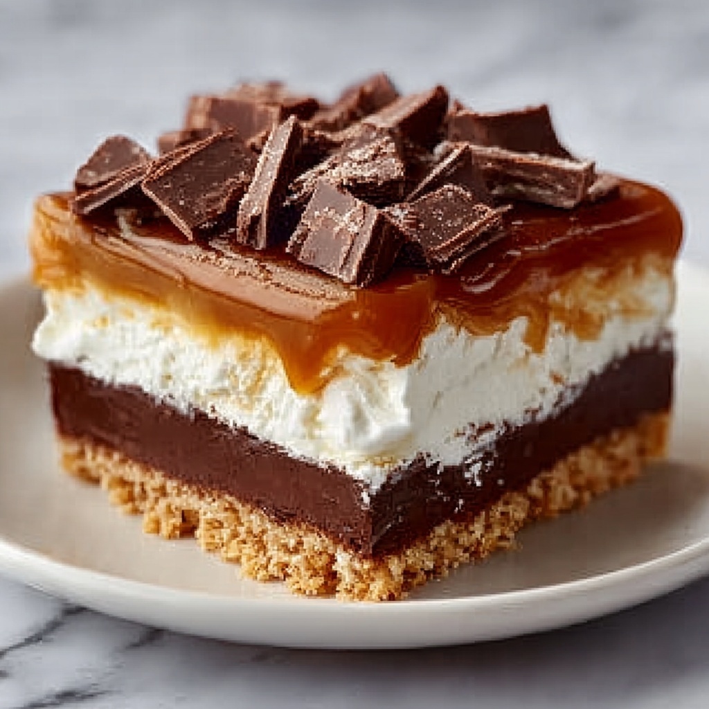 Homemade No-Bake Twix Cheesecake Recipe - Recipe Image