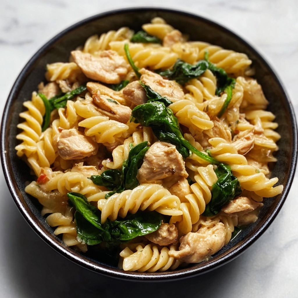 Spicy Tuna Spinach Pasta Recipe - Recipe Image
