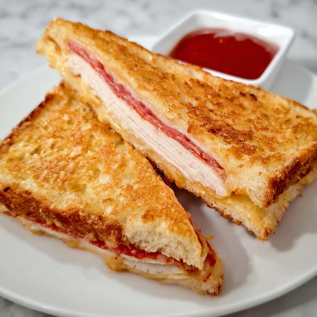 Marilyn Monroe Panini - Chicken & Pepperoni Grilled Cheese Recipe - Recipe Image