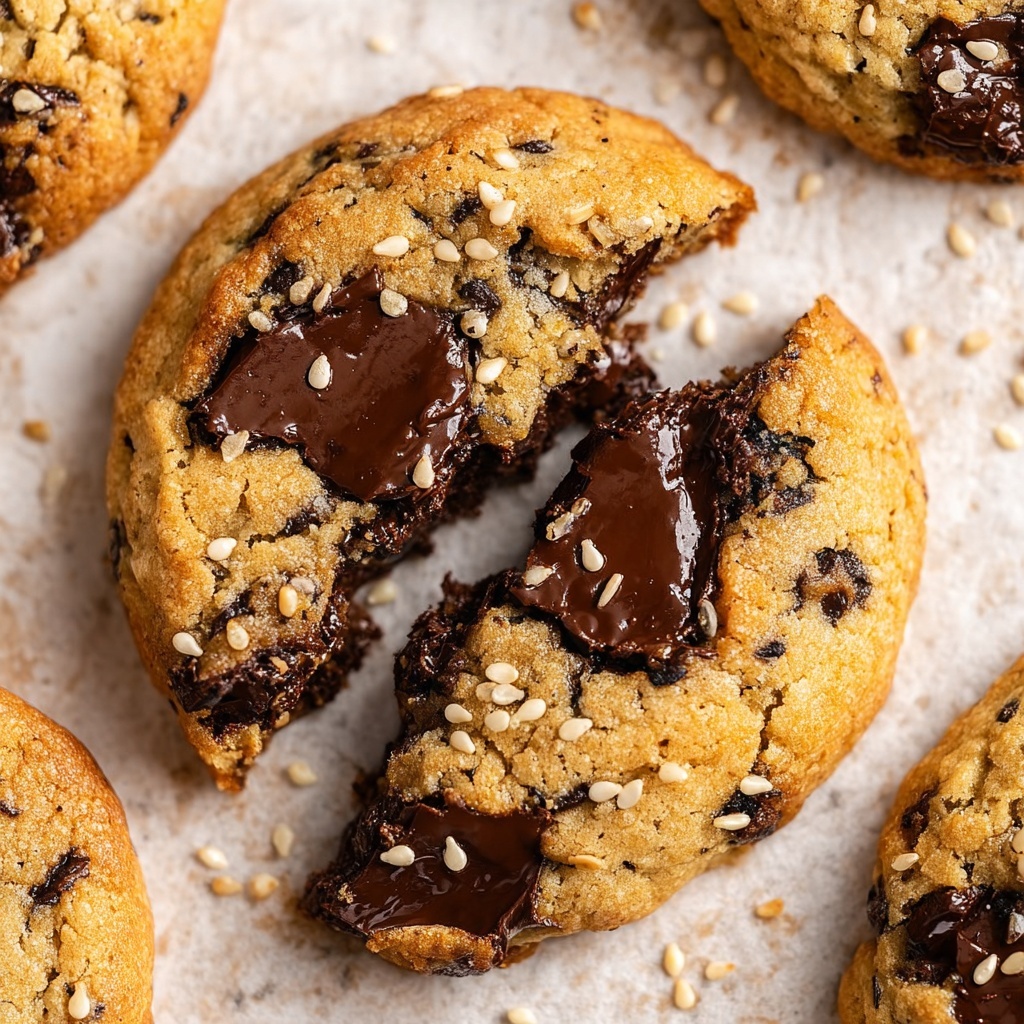 Vegan Tahini Chocolate Chip Cookies Recipe - Recipe Image