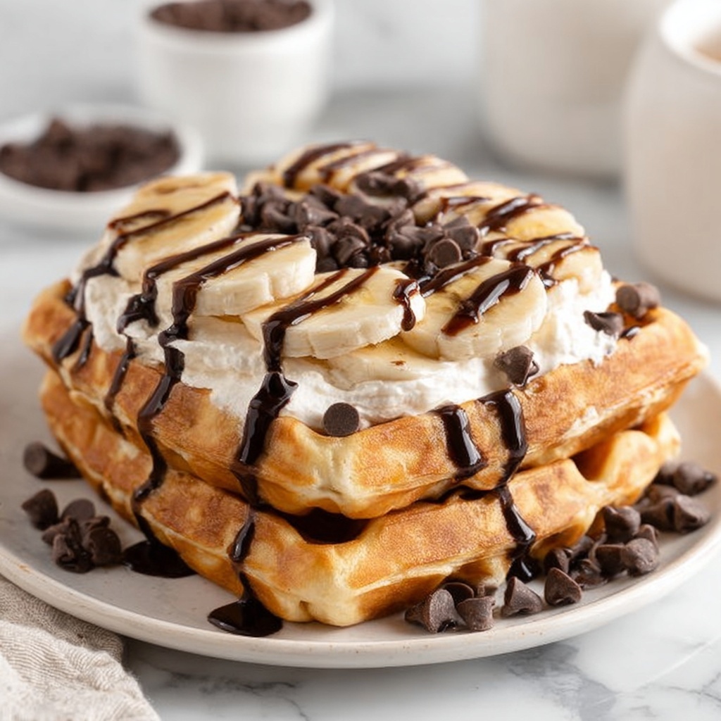 Waffles with Filling and Chocolate Glaze Recipe - Recipe Image