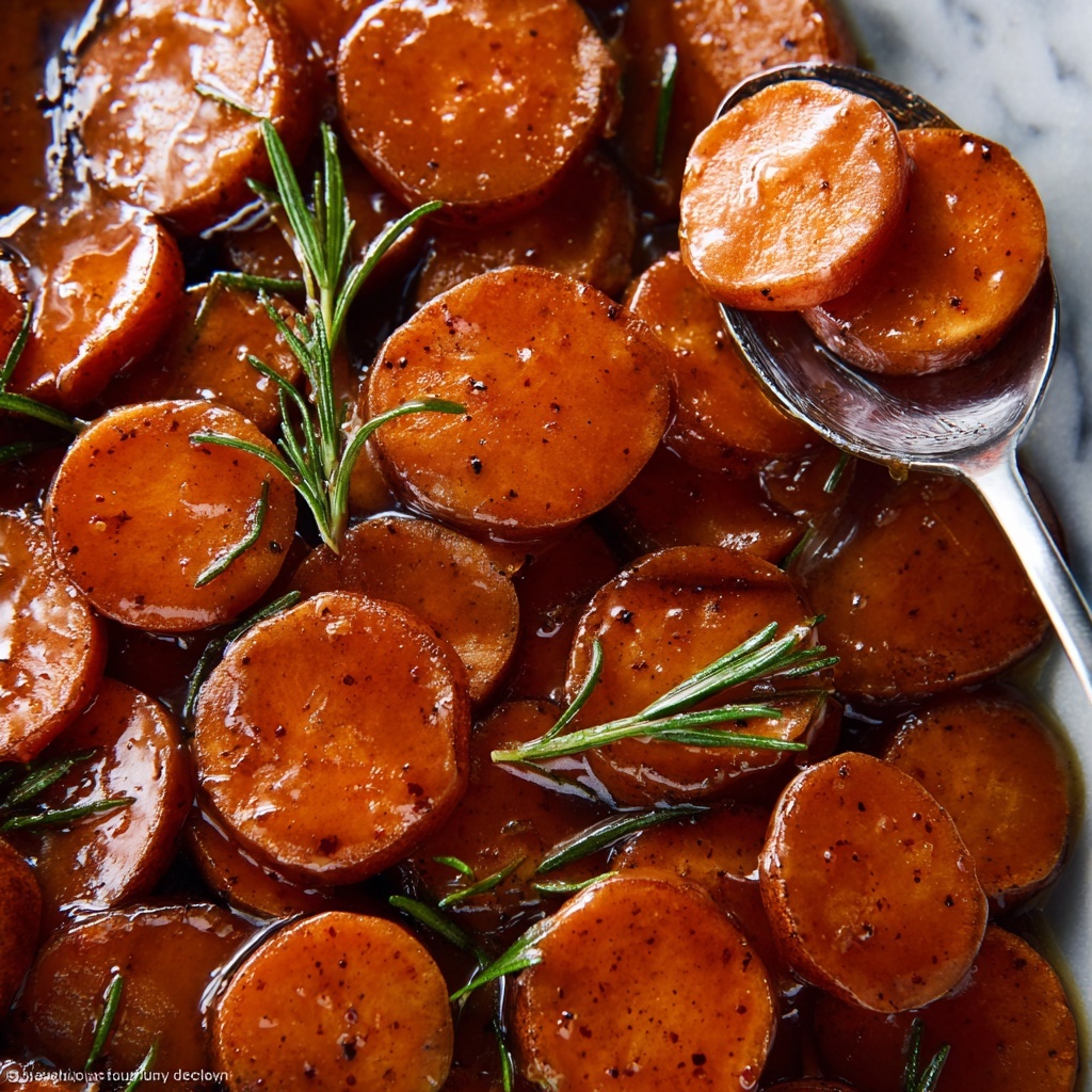 Candied Sweet Potatoes with Maple Brown Sugar Glaze Recipe - Recipe Image