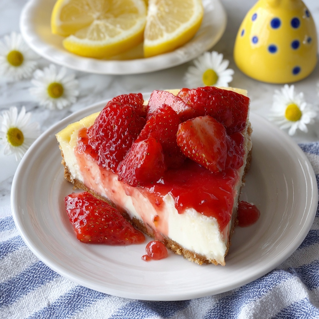 Easy Strawberry Lemon Cheesecake Recipe - Recipe Image