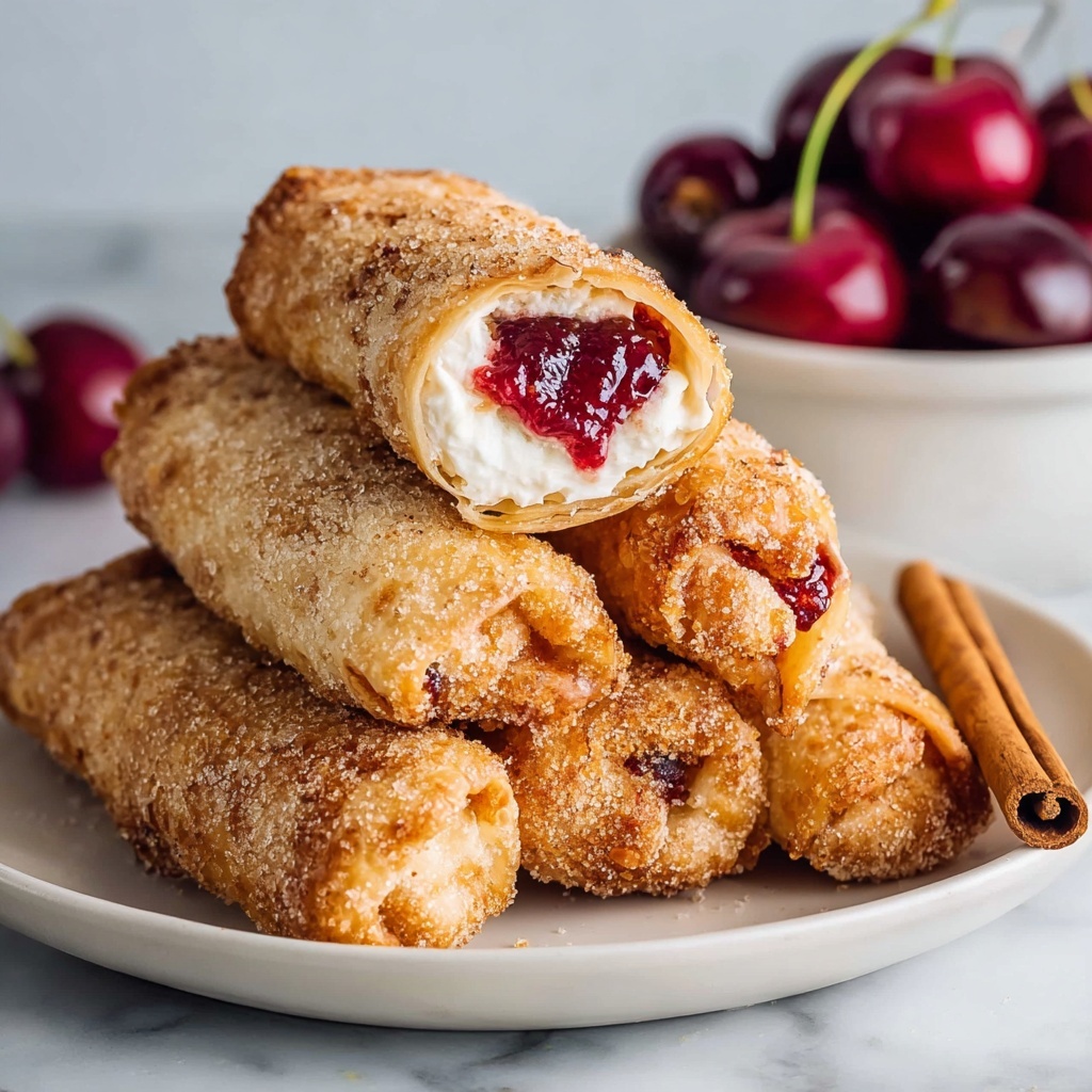 Cherry Cheesecake Egg Rolls Recipe - Recipe Image