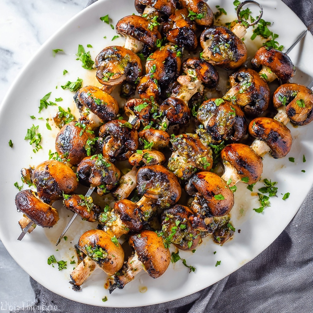 Grilled Mushrooms with Balsamic and Garlic Butter Recipe - Recipe Image