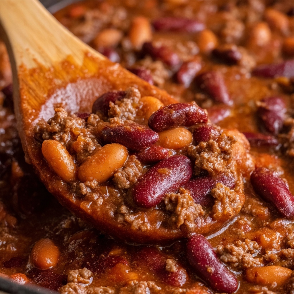 Slow Cooker Steakhouse Cowboy Baked Beans Recipe - Recipe Image