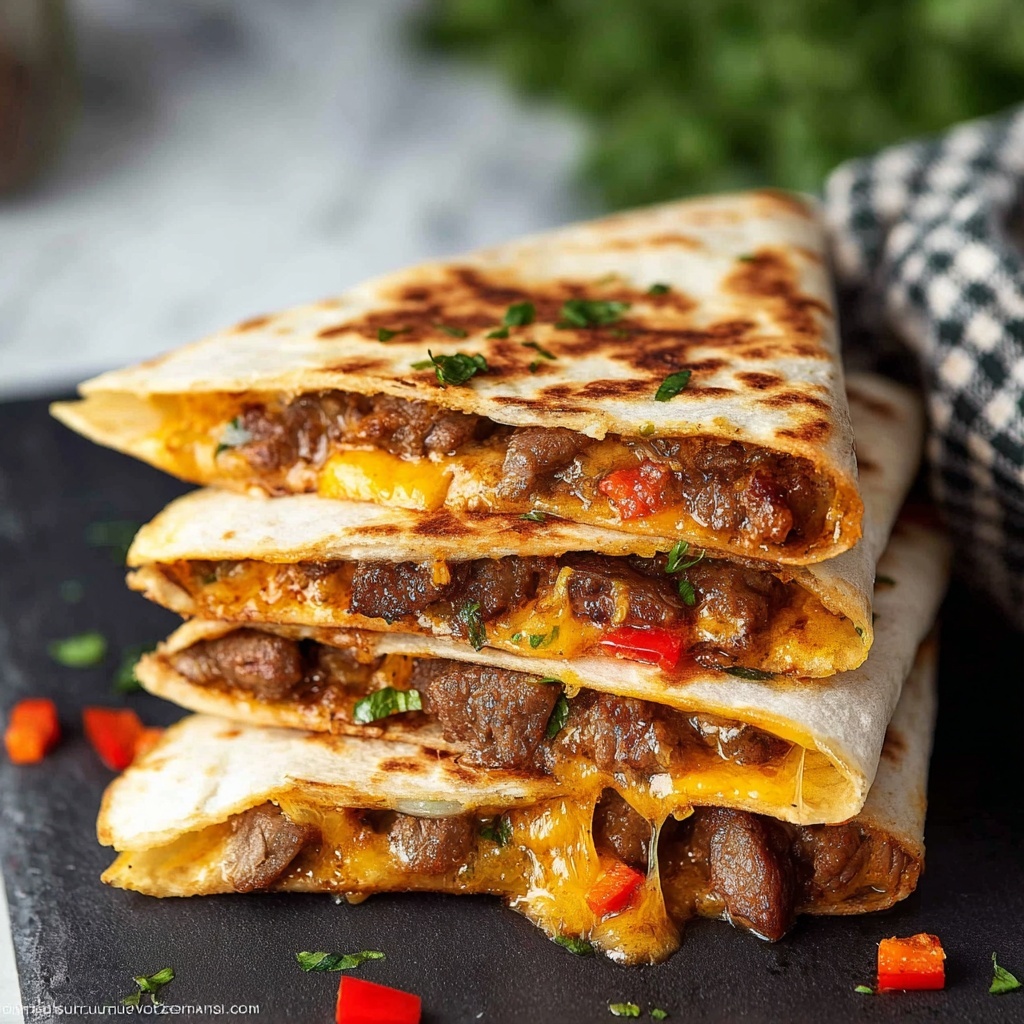 Steak Fajita Quesadillas on the Blackstone Recipe - Recipe Image