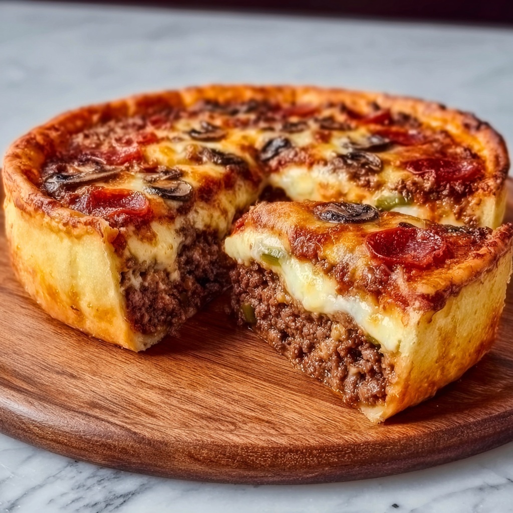 Stuffed Deep Dish Pizza Pie Recipe - Recipe Image