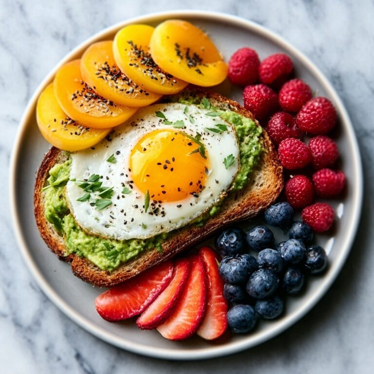 Avocado Toast with Fried Eggs & Fresh Fruit Recipe