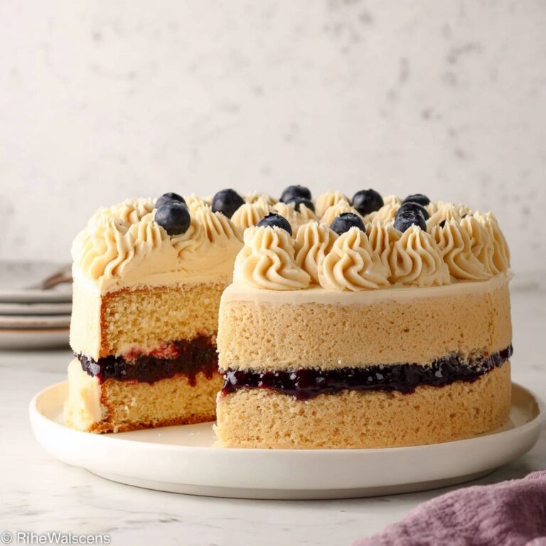 Vanilla Cake with Blueberry Filling Recipe